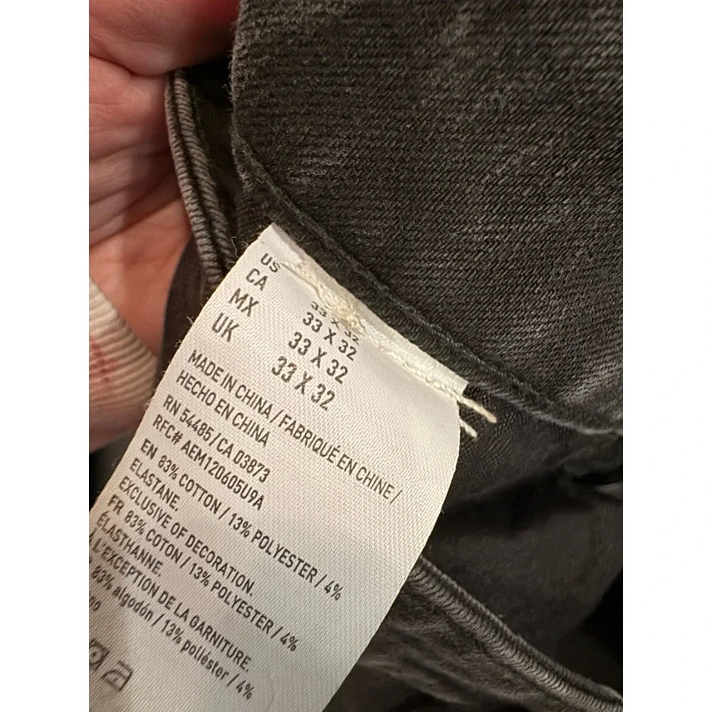 American Eagle Men Pant Black Jean Denim 33x32 360 Extreme Flex (T)
